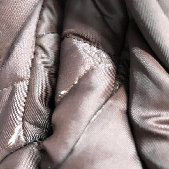 Vintage Members Only Leather Jacket Mens 46 Brown Bomber Hooded Quilted 90s - Picture 6 of 16